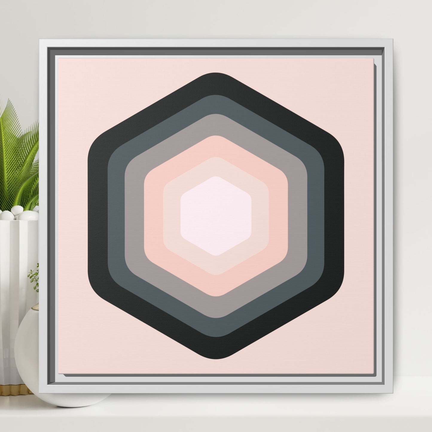 Modern Framed Geometric Canvas Art | Bold Color Meets Clean Framing