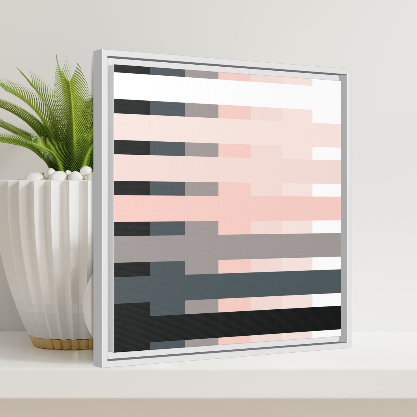 Modern Framed Geometric Canvas Art | Bold Color Meets Clean Framing