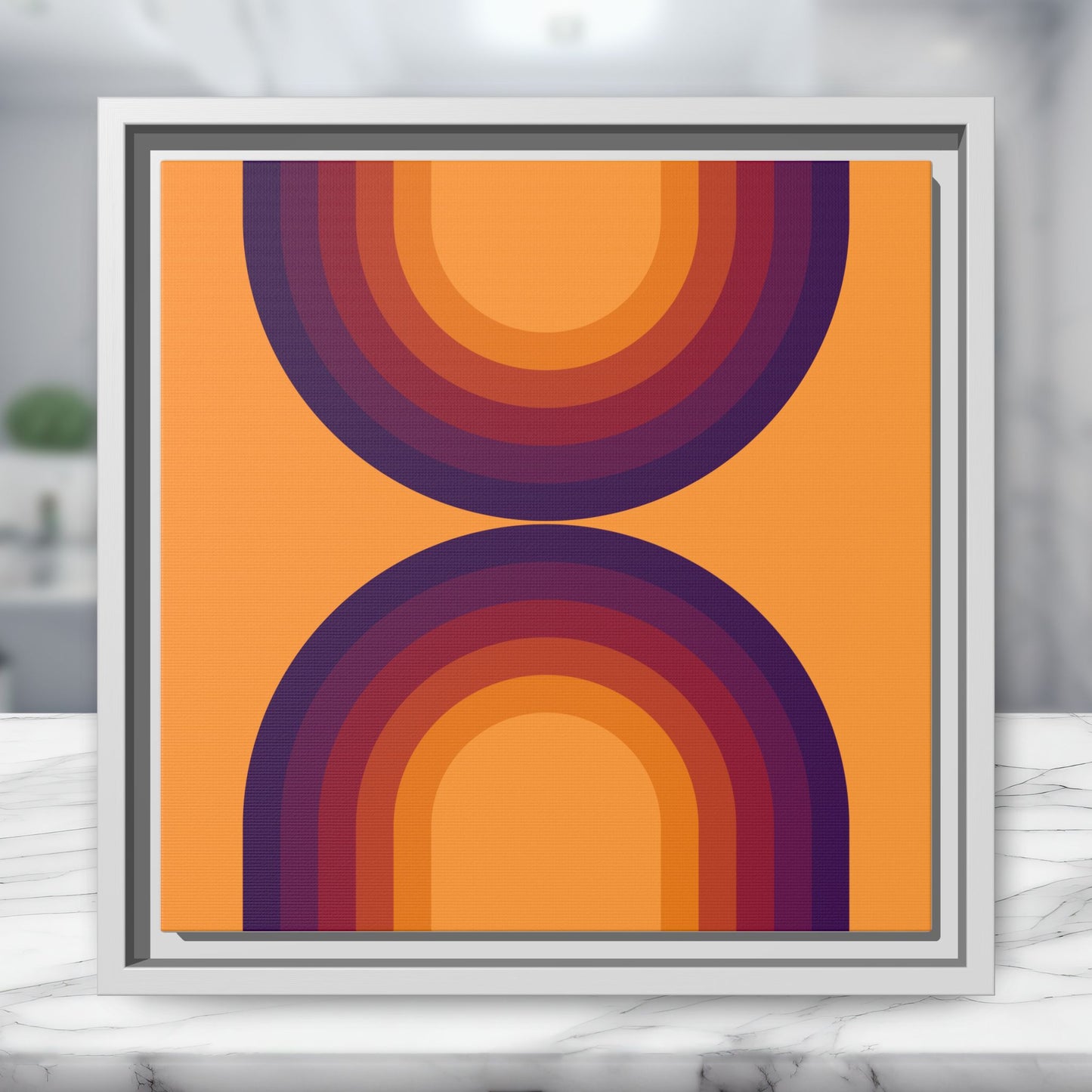 Modern Framed Geometric Canvas Art | Bold Color Meets Clean Framing