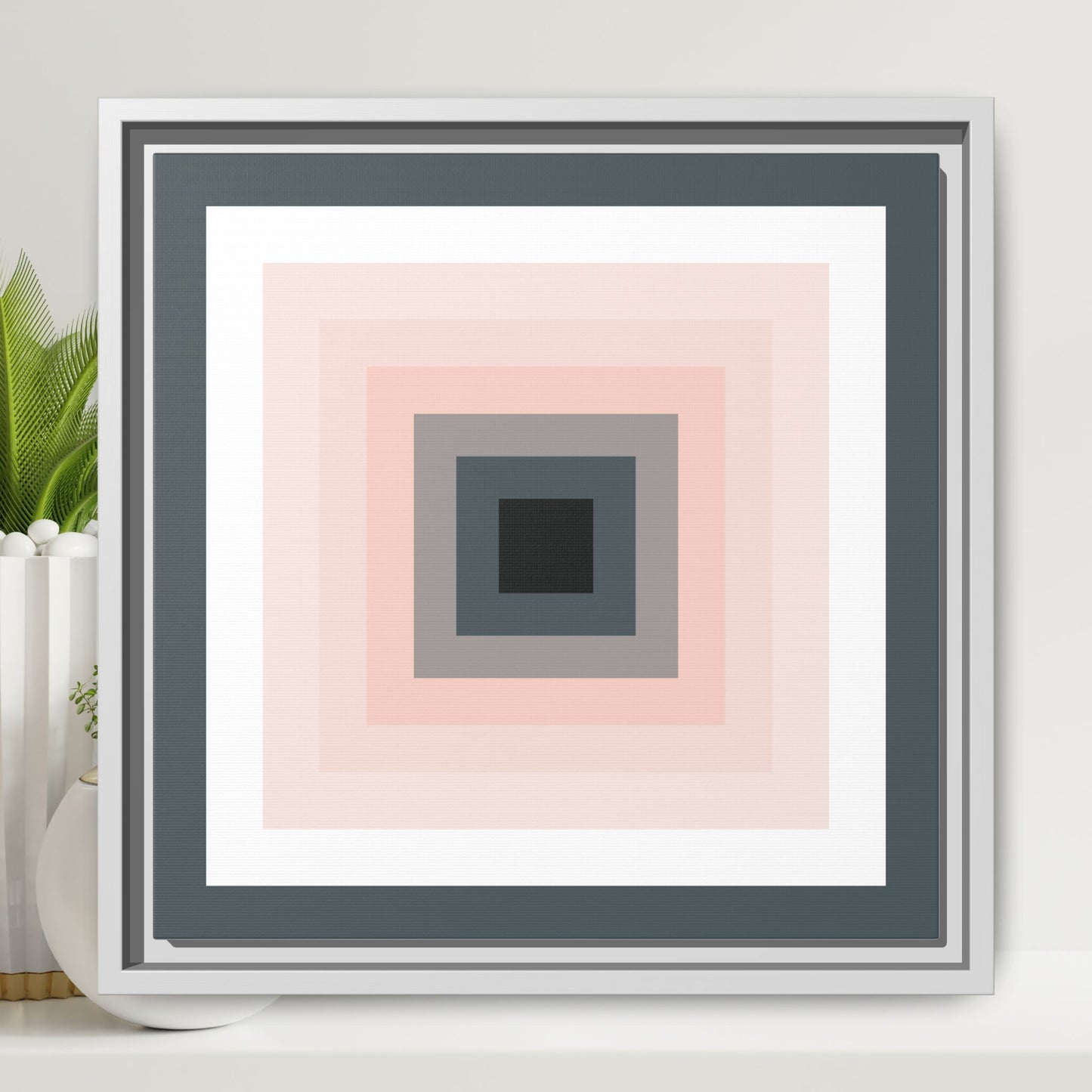 Modern Framed Geometric Canvas Art | Bold Color Meets Clean Framing