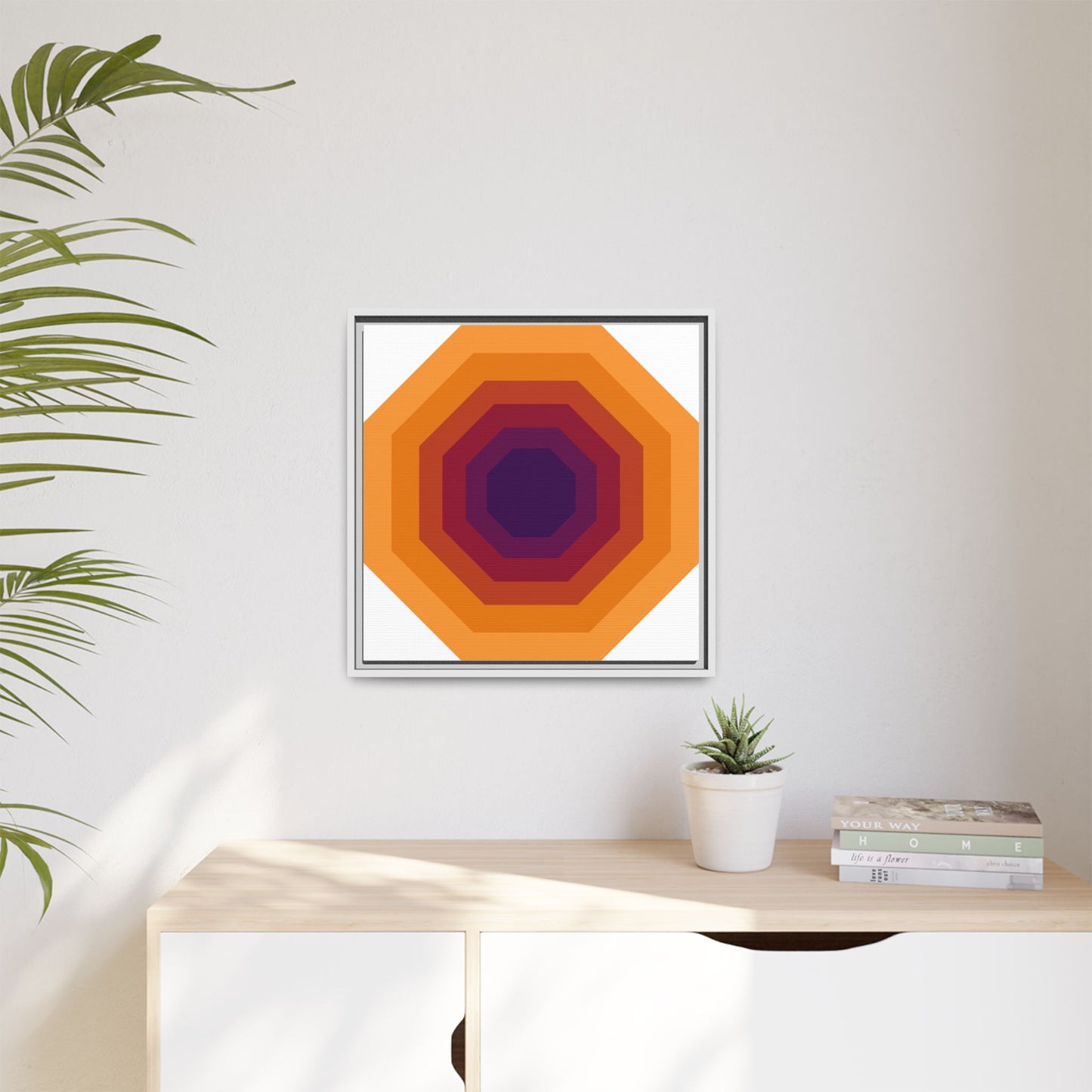 Modern Framed Geometric Canvas Art | Bold Color Meets Clean Framing