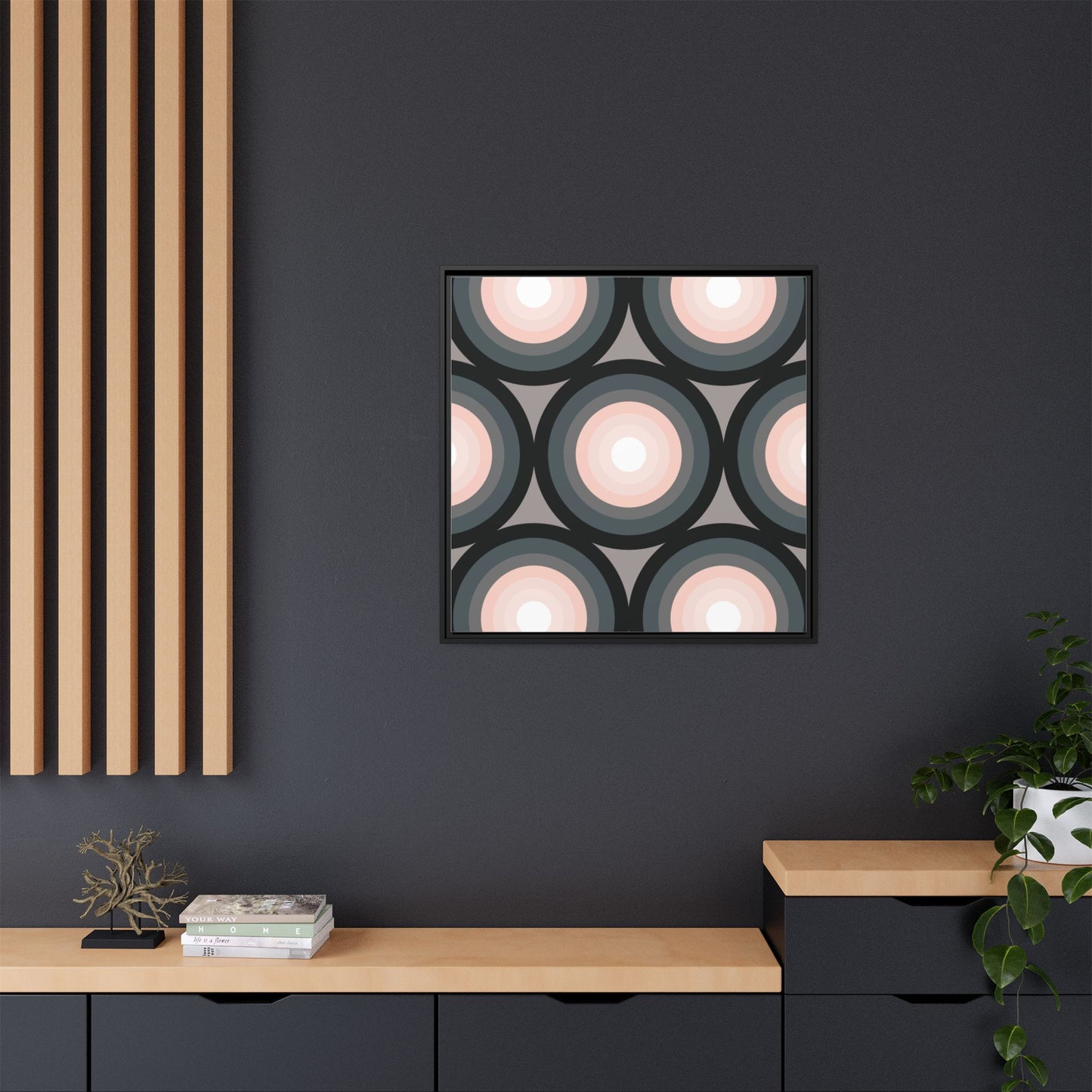 Modern Framed Geometric Canvas Art | Bold Color Meets Clean Framing
