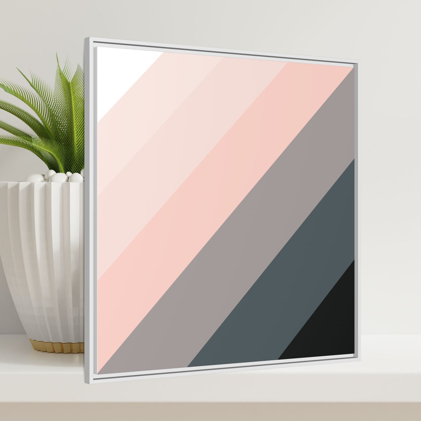 Modern Framed Geometric Canvas Art | Bold Color Meets Clean Framing