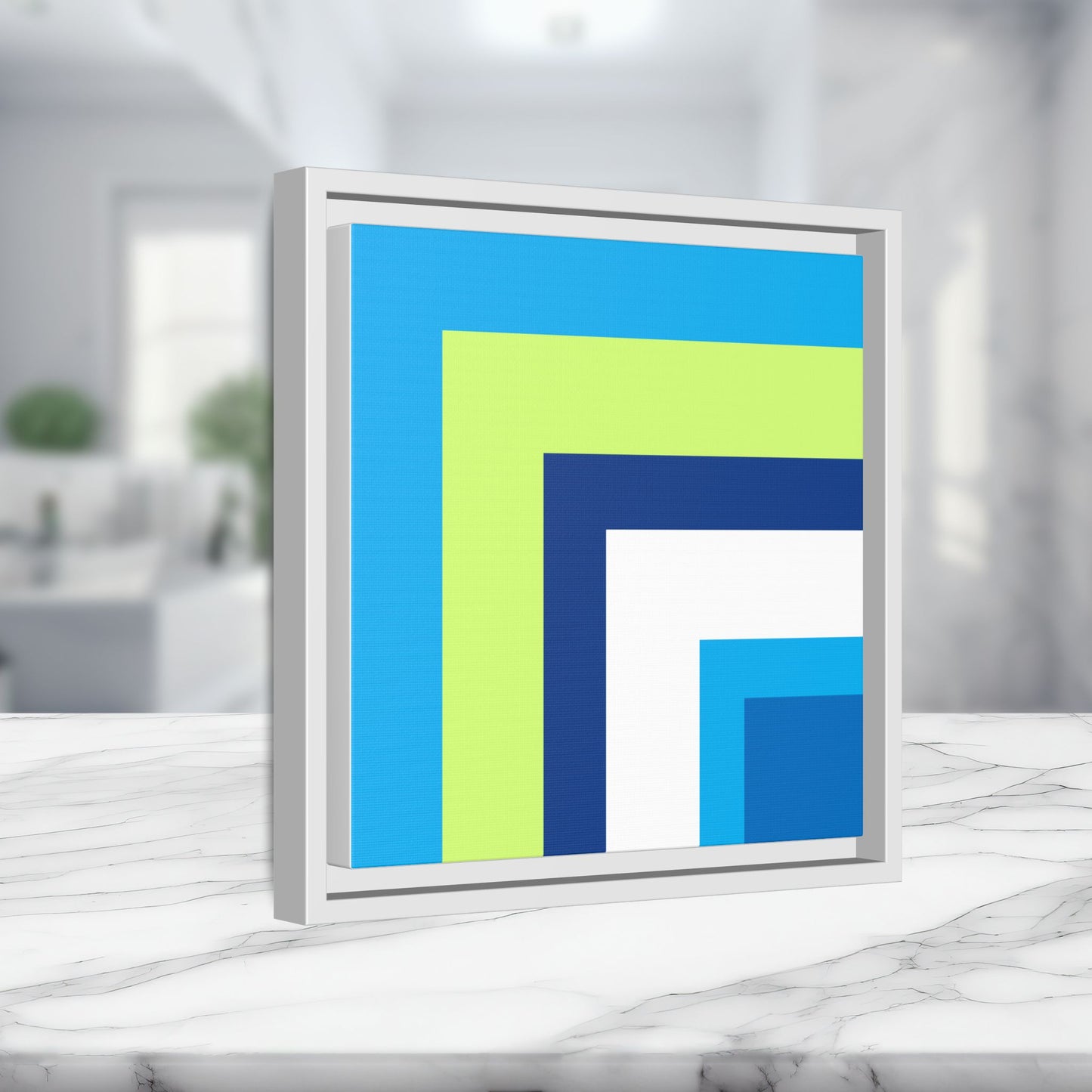Modern Framed Geometric Canvas Art | Bold Color Meets Clean Framing