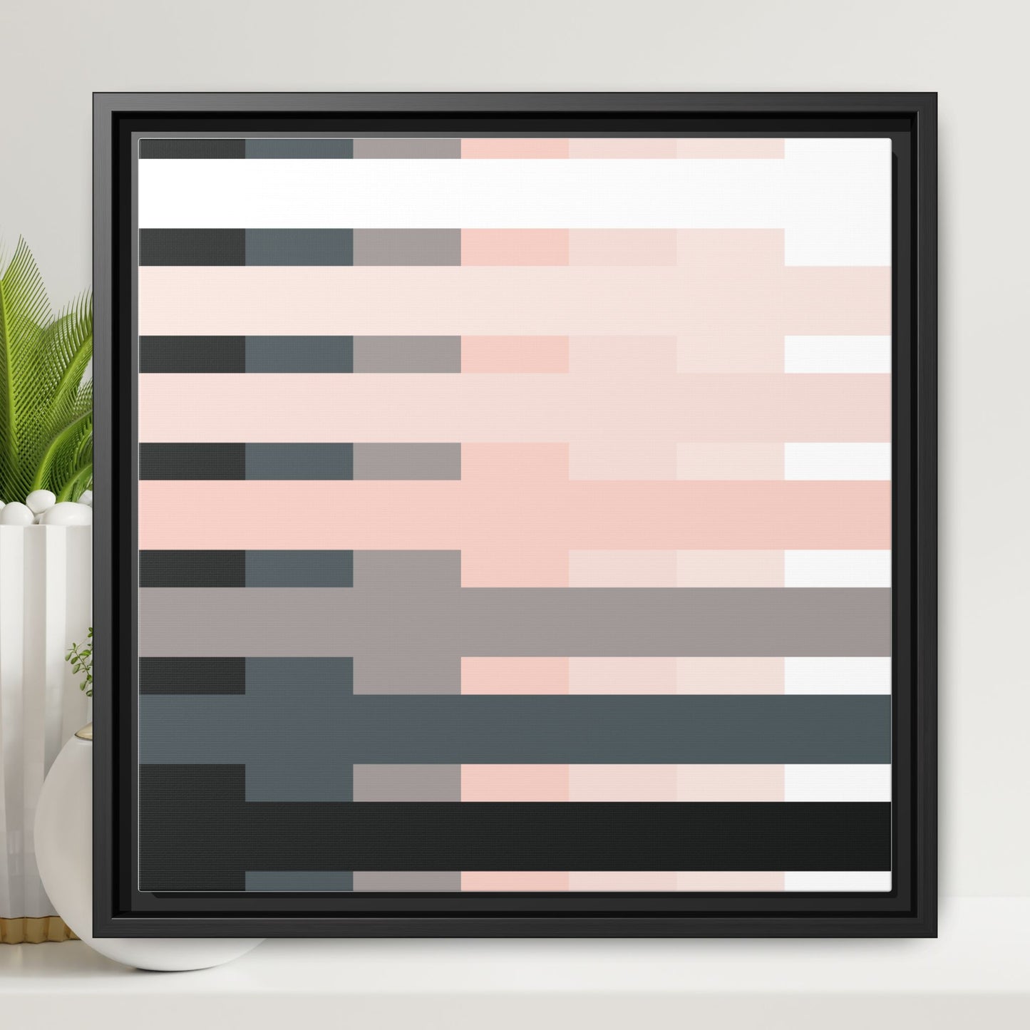 Modern Framed Geometric Canvas Art | Bold Color Meets Clean Framing