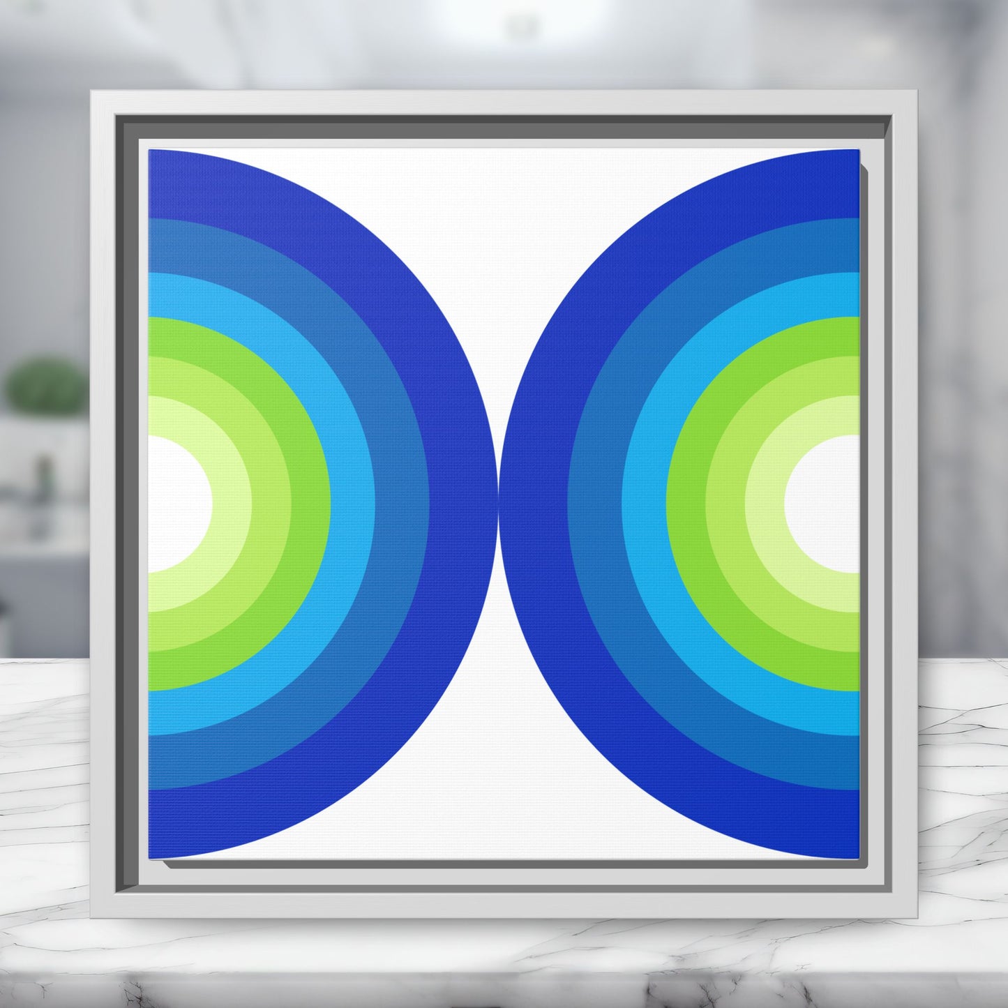 Modern Framed Geometric Canvas Art | Bold Color Meets Clean Framing