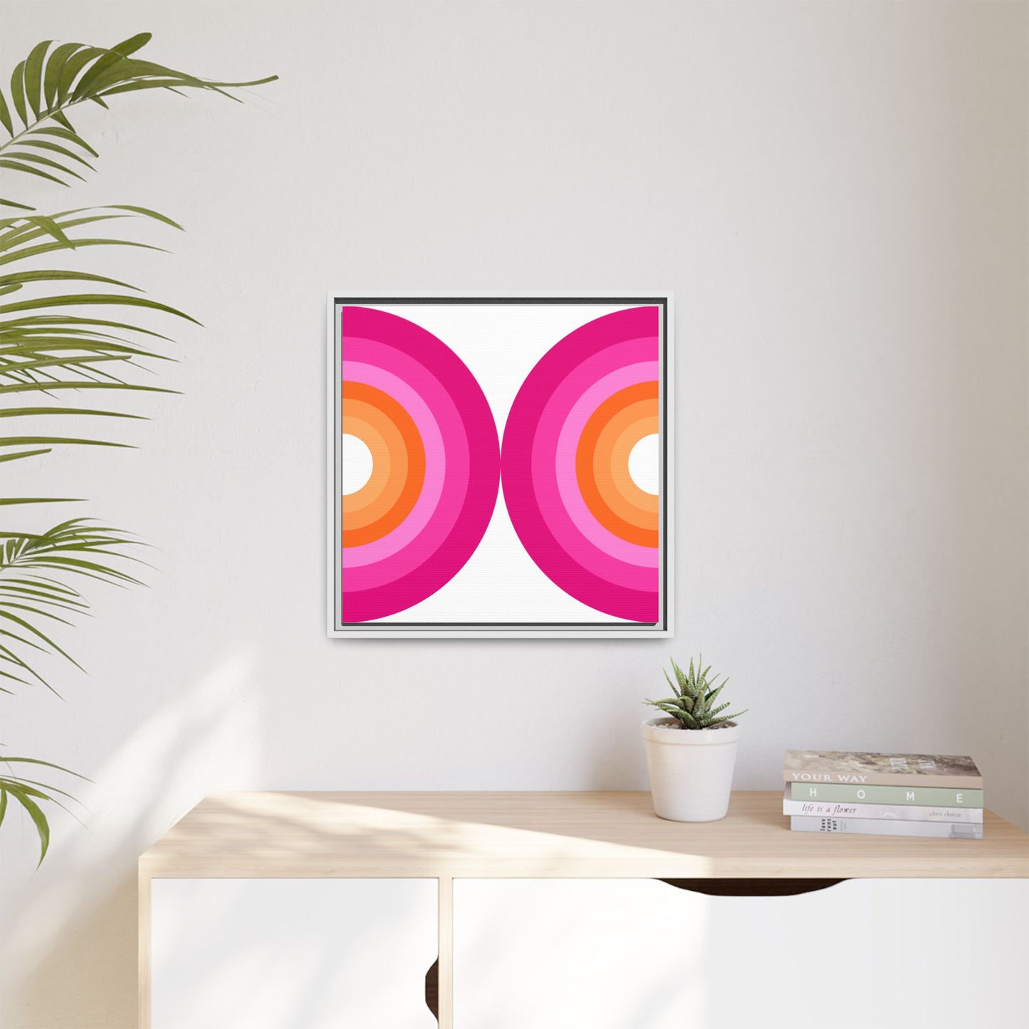 Modern Framed Geometric Canvas Art | Bold Color Meets Clean Framing
