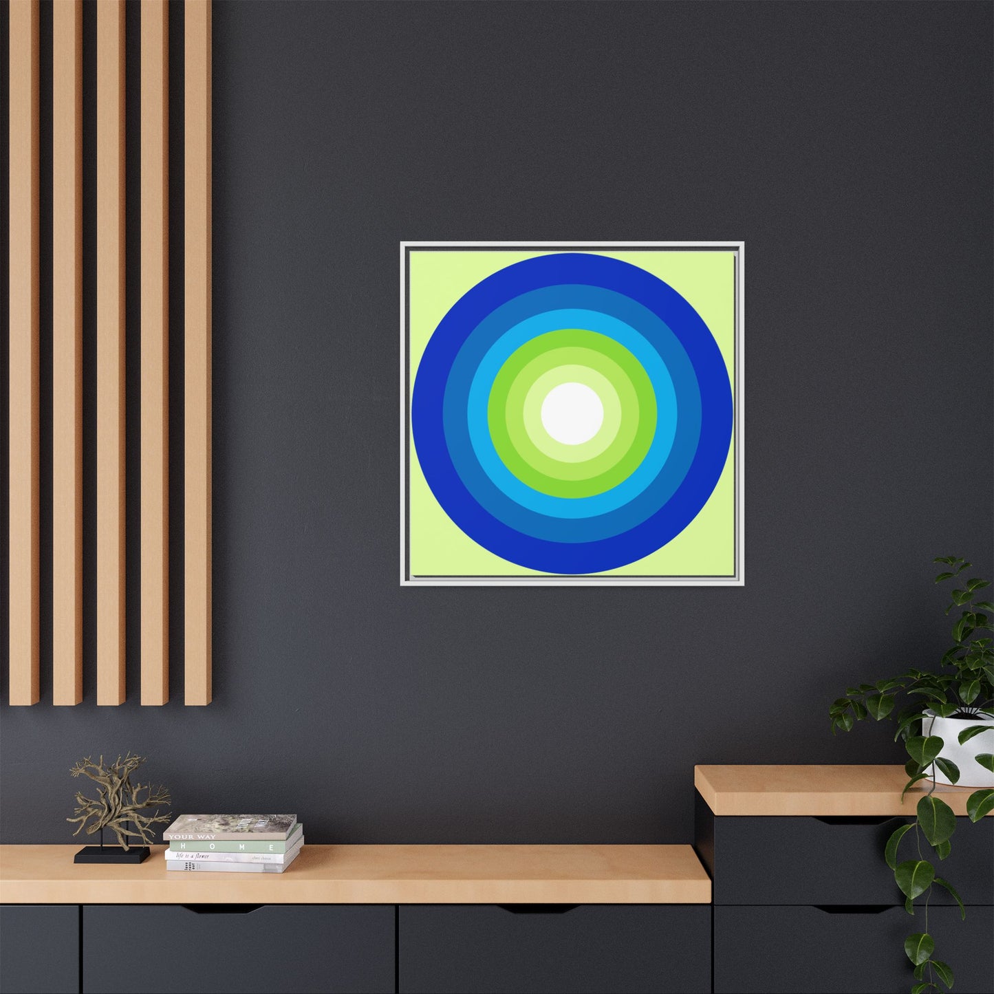 Modern Framed Geometric Canvas Art | Bold Color Meets Clean Framing