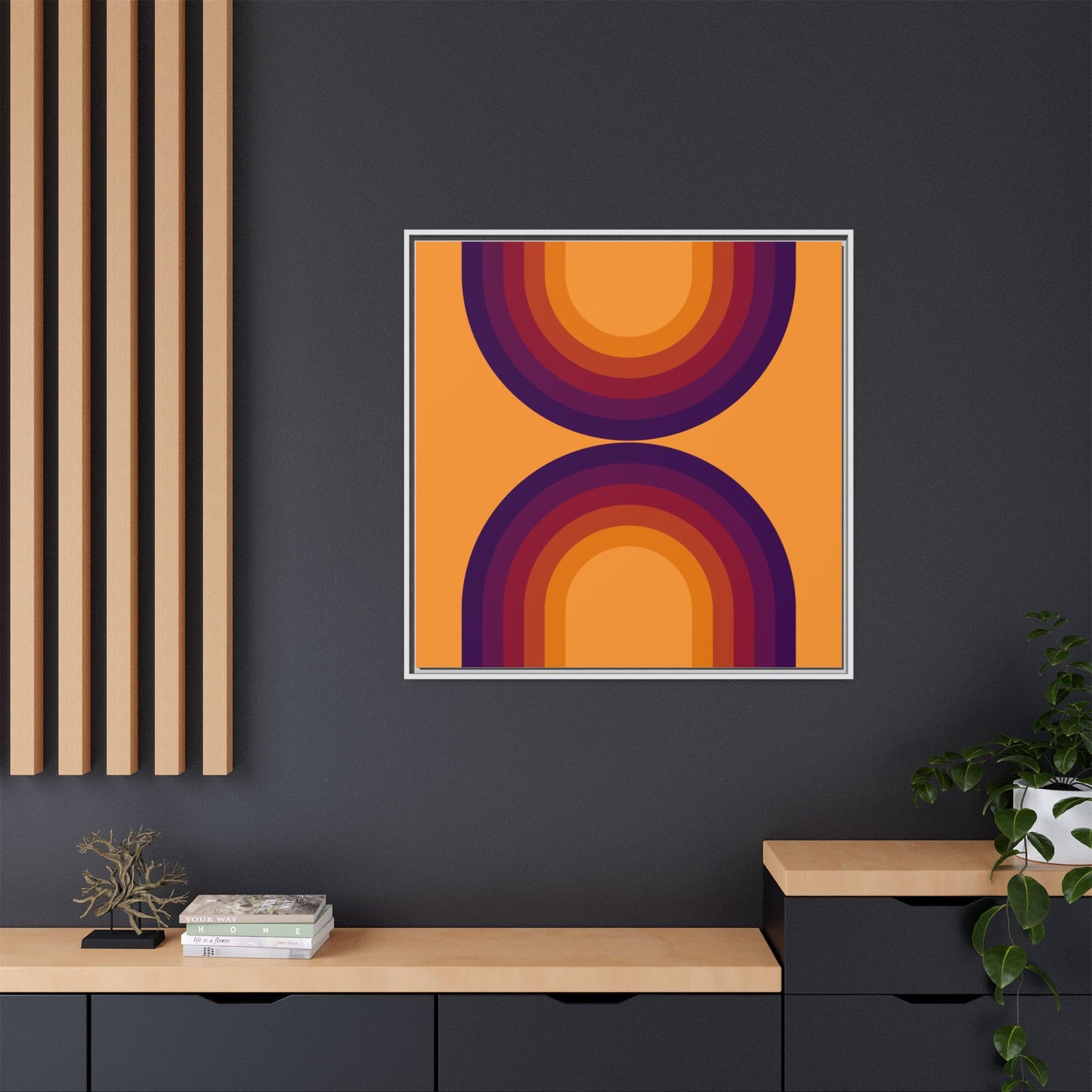 Modern Framed Geometric Canvas Art | Bold Color Meets Clean Framing