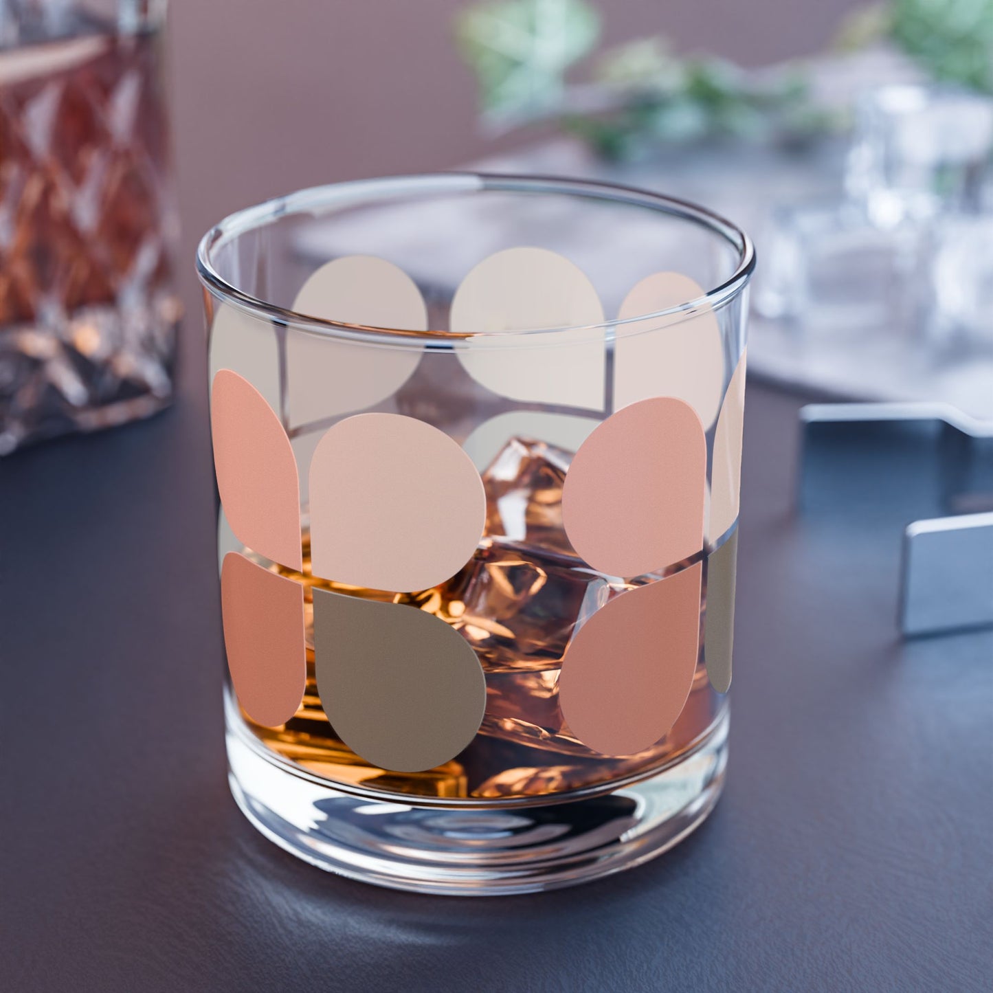 Vibrant Modern Retro Rocks Glass – 10oz