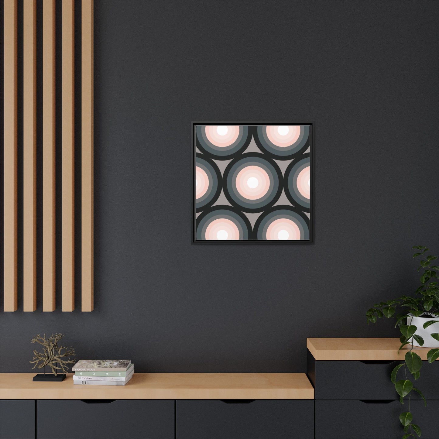 Modern Framed Geometric Canvas Art | Bold Color Meets Clean Framing