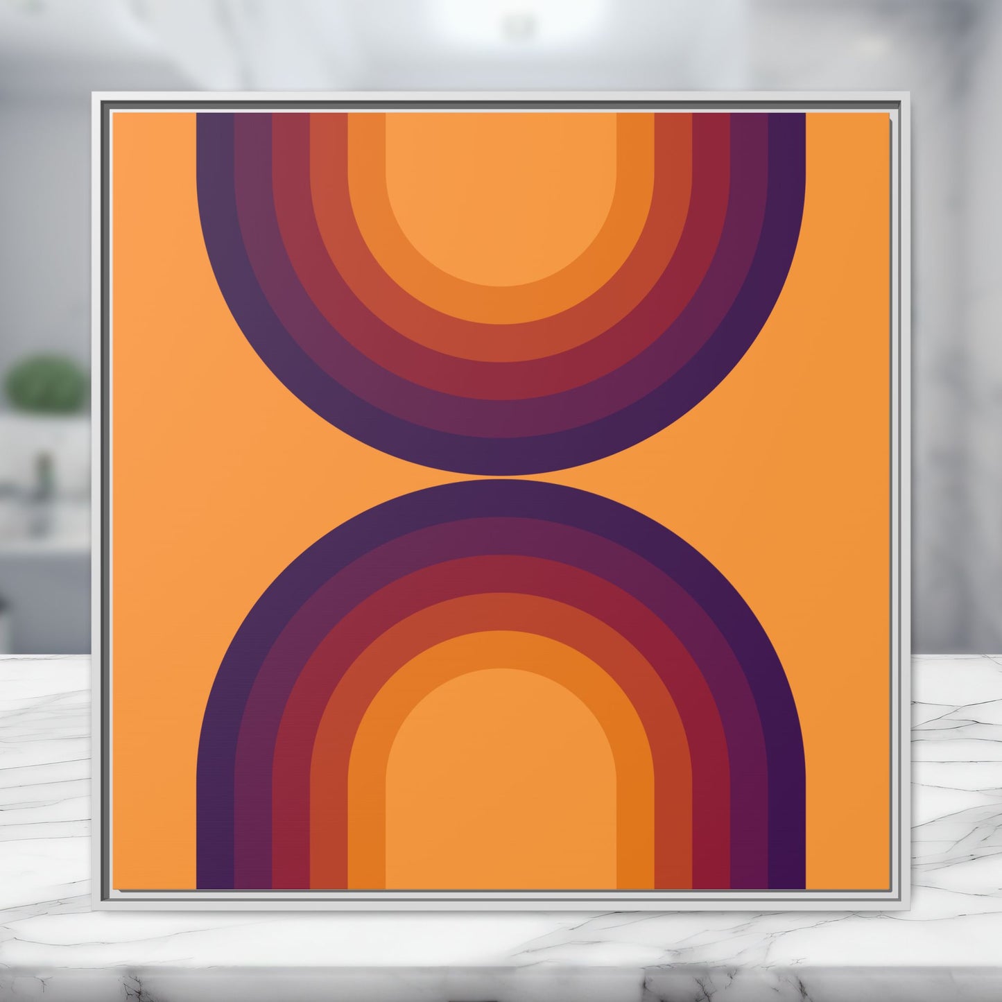 Modern Framed Geometric Canvas Art | Bold Color Meets Clean Framing