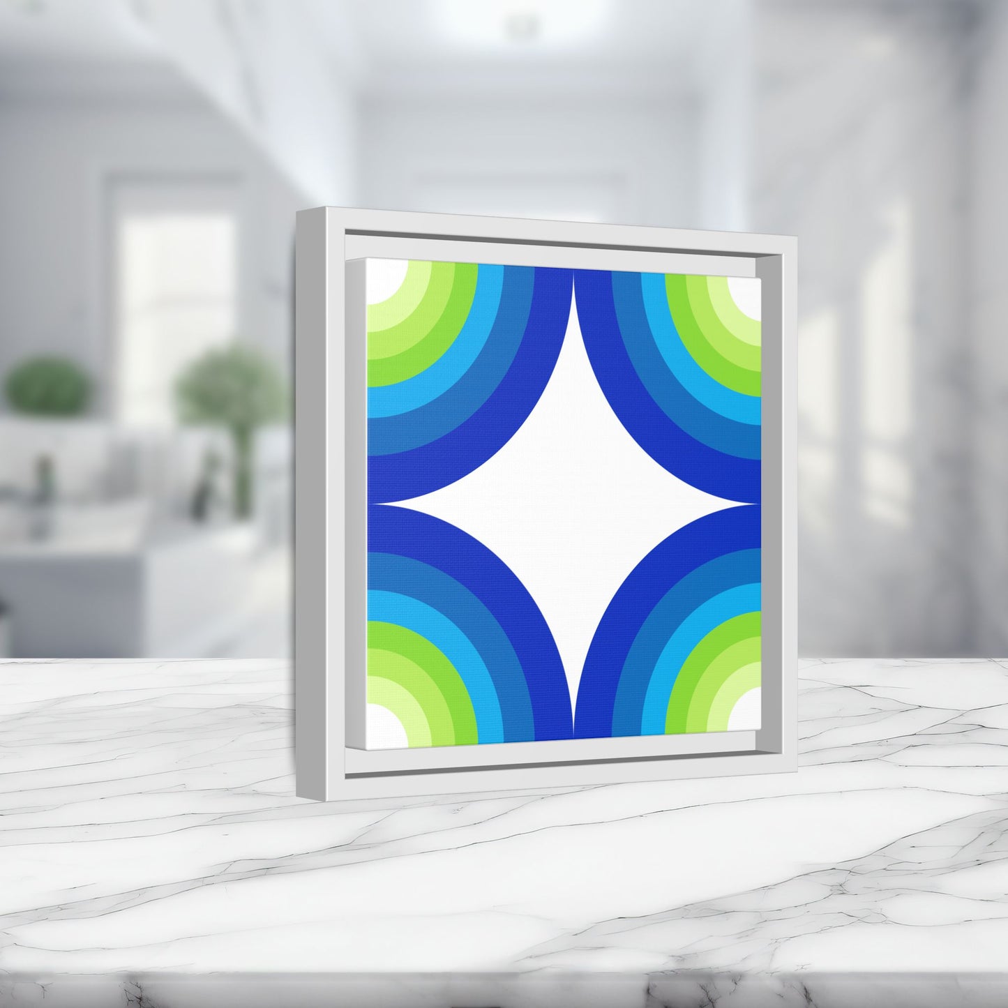 Modern Framed Geometric Canvas Art | Bold Color Meets Clean Framing