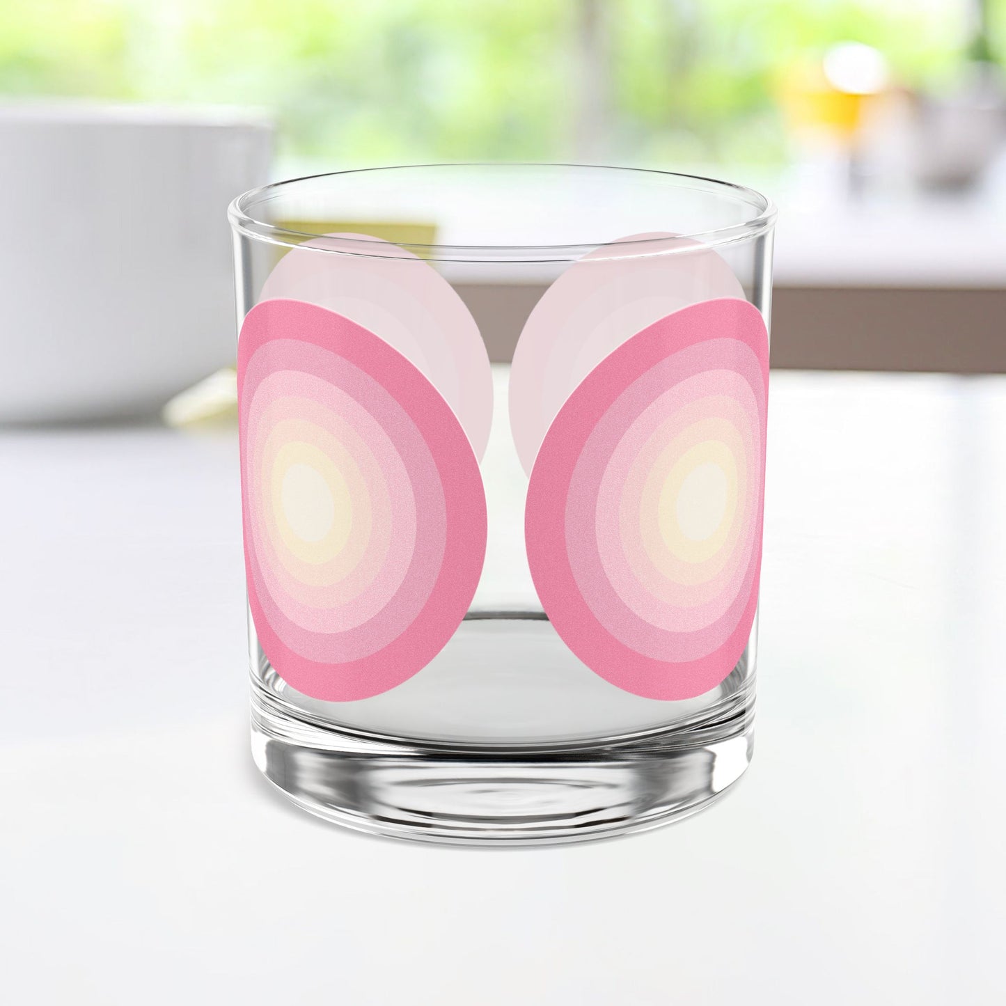 Vibrant Modern Retro Rocks Glass – 10oz