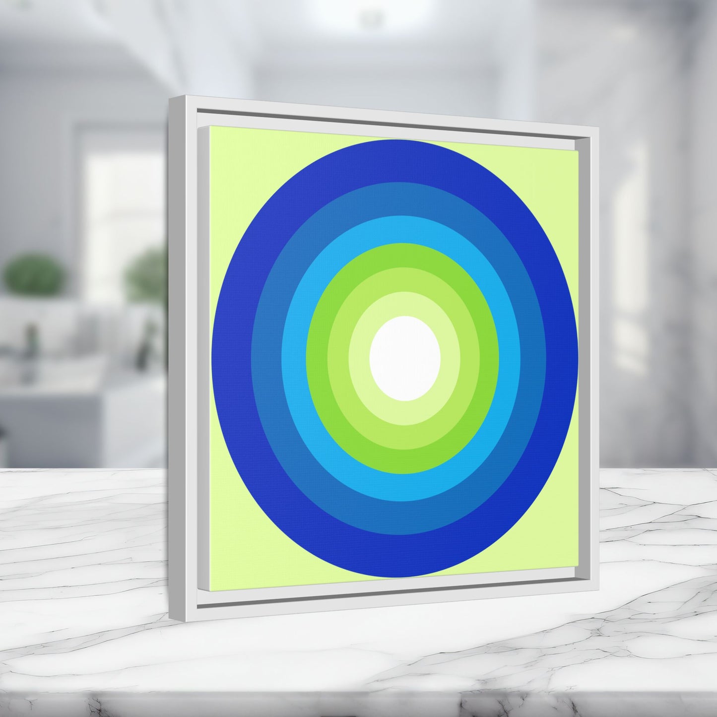 Modern Framed Geometric Canvas Art | Bold Color Meets Clean Framing
