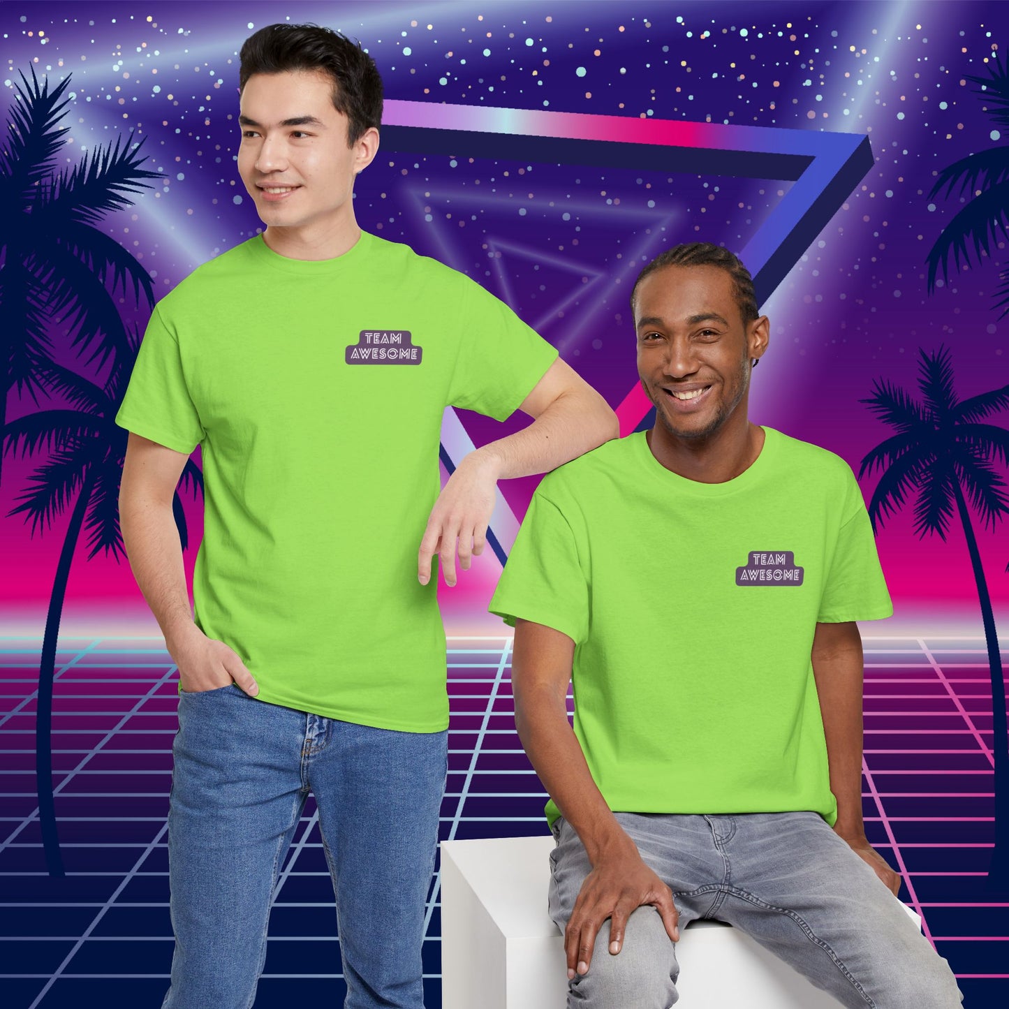 Let’s Get Physical – Join Team Awesome Retro 80s Tee - Unisex Cotton T-Shirt