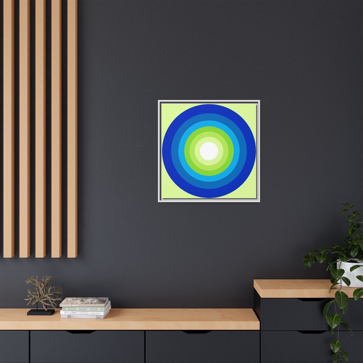 Modern Framed Geometric Canvas Art | Bold Color Meets Clean Framing
