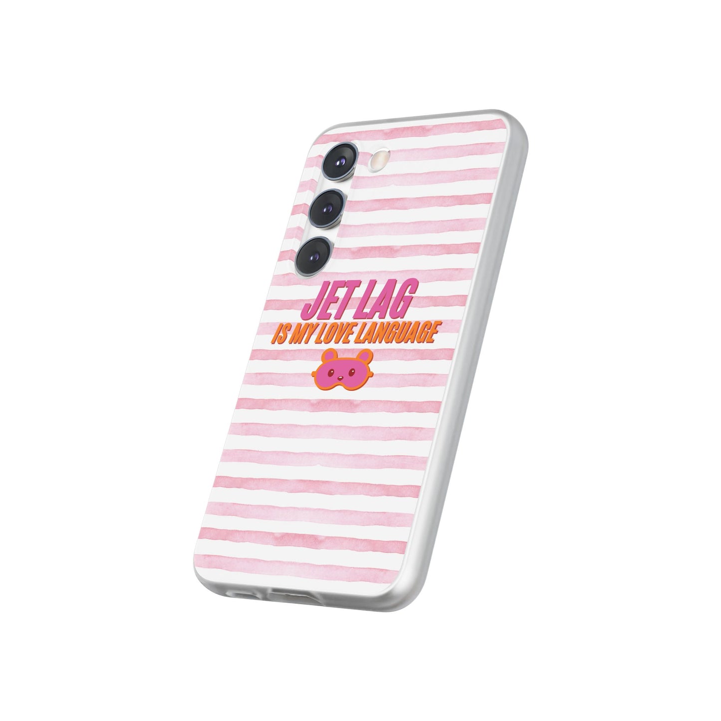 Phone Case - Jetlag is My Love Language Pink Stripe Flexi Case