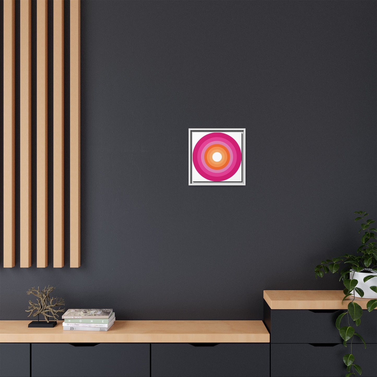 Modern Framed Geometric Canvas Art | Bold Color Meets Clean Framing
