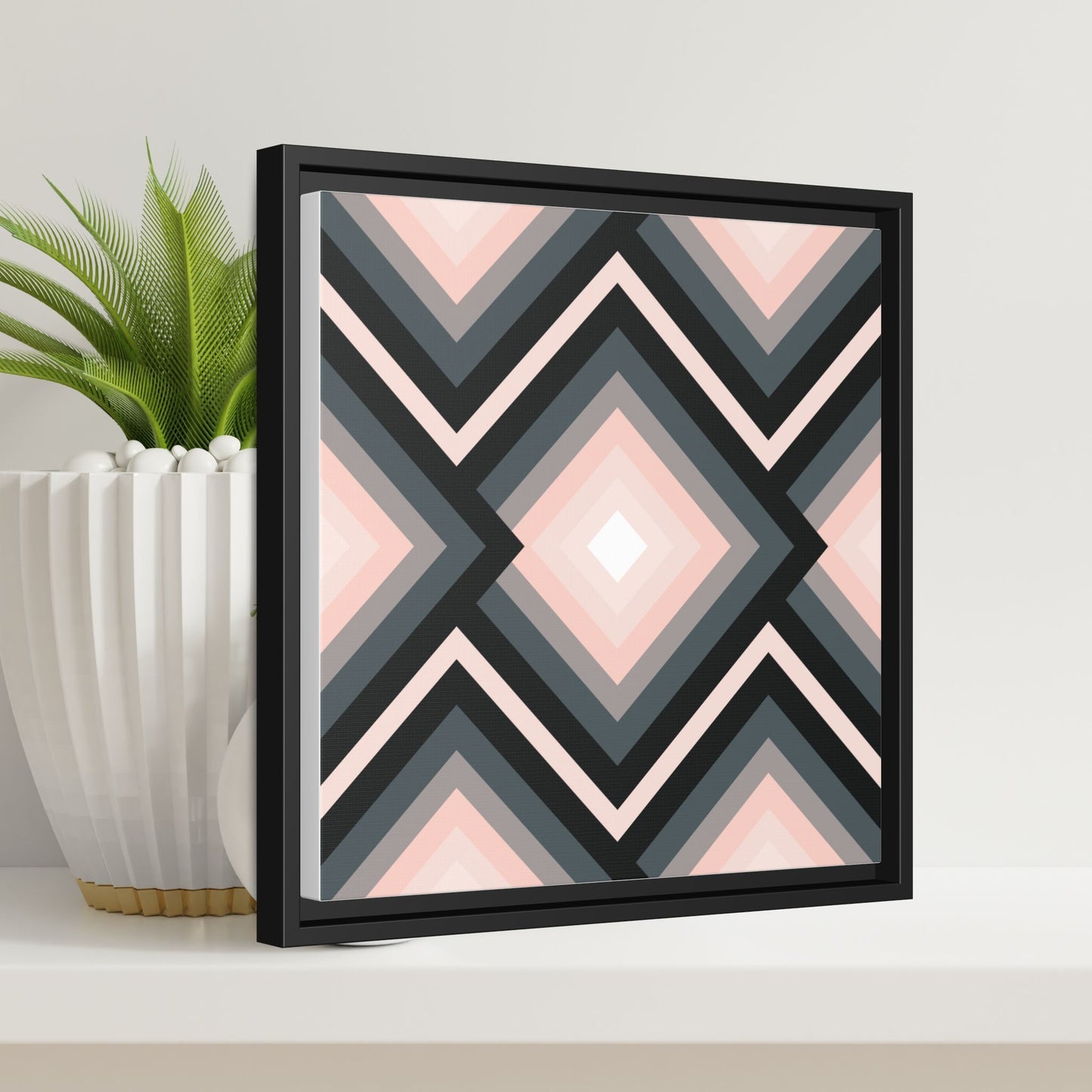 Modern Framed Geometric Canvas Art | Bold Color Meets Clean Framing