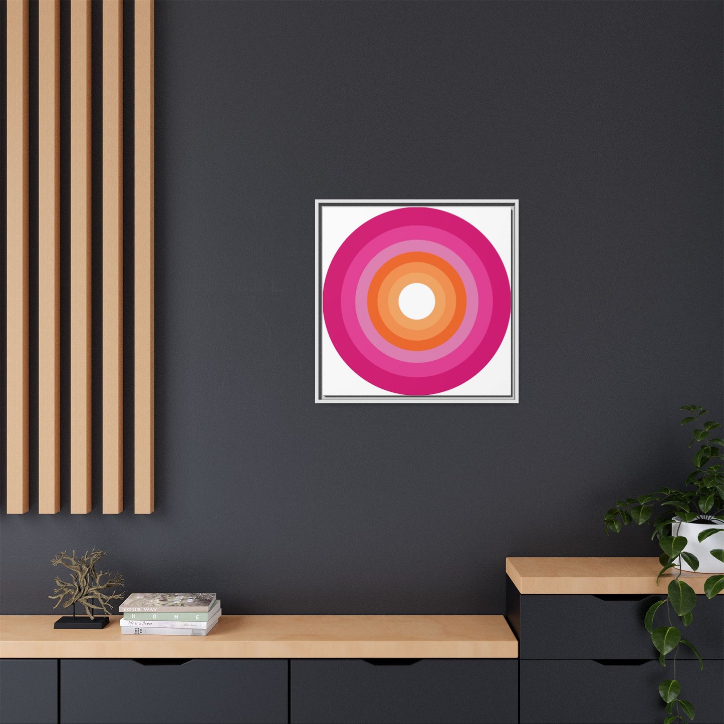 Modern Framed Geometric Canvas Art | Bold Color Meets Clean Framing