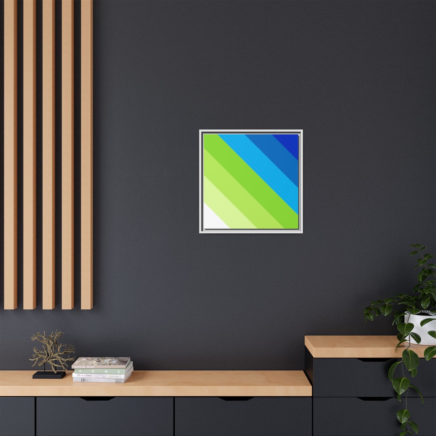 Modern Framed Geometric Canvas Art | Bold Color Meets Clean Framing