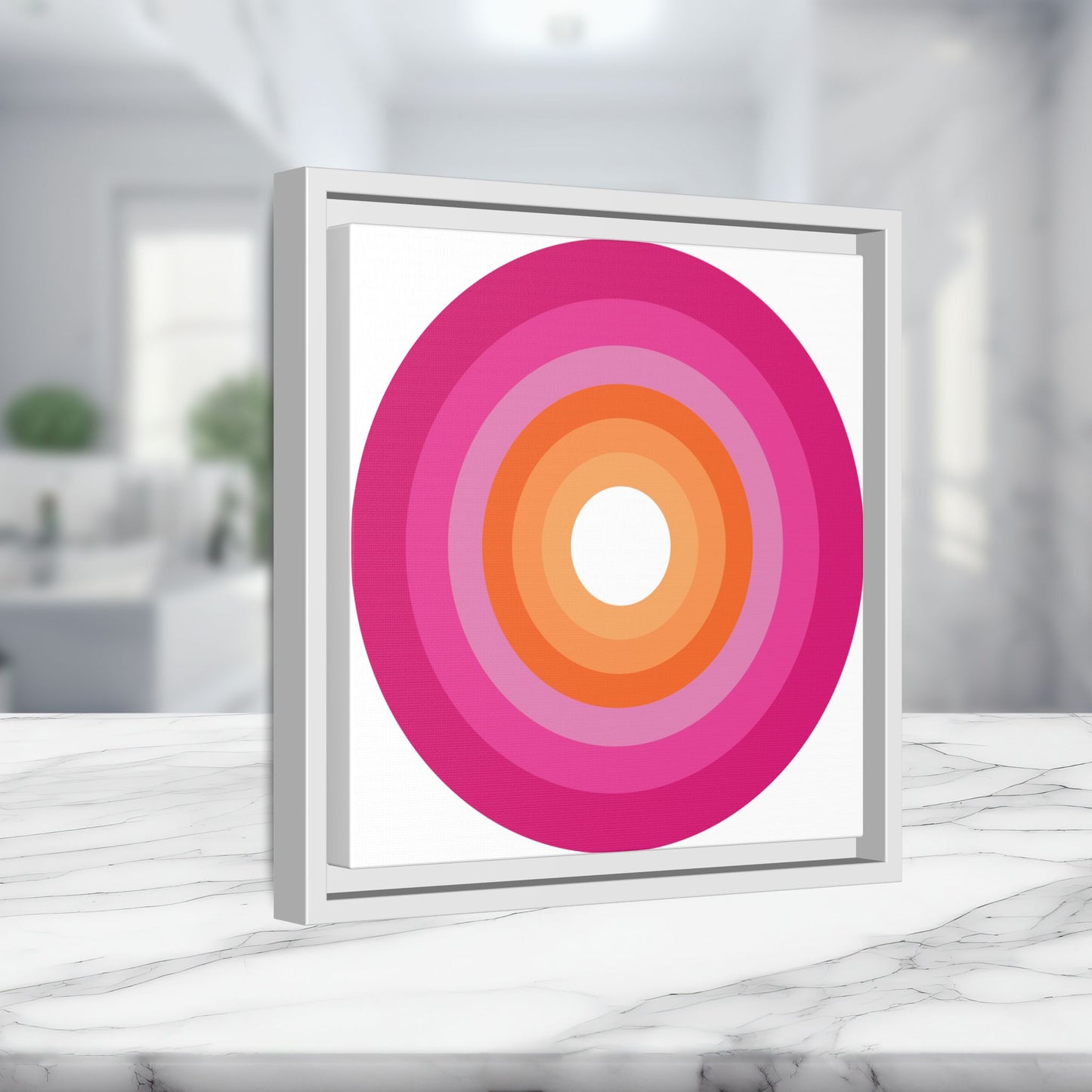 Modern Framed Geometric Canvas Art | Bold Color Meets Clean Framing