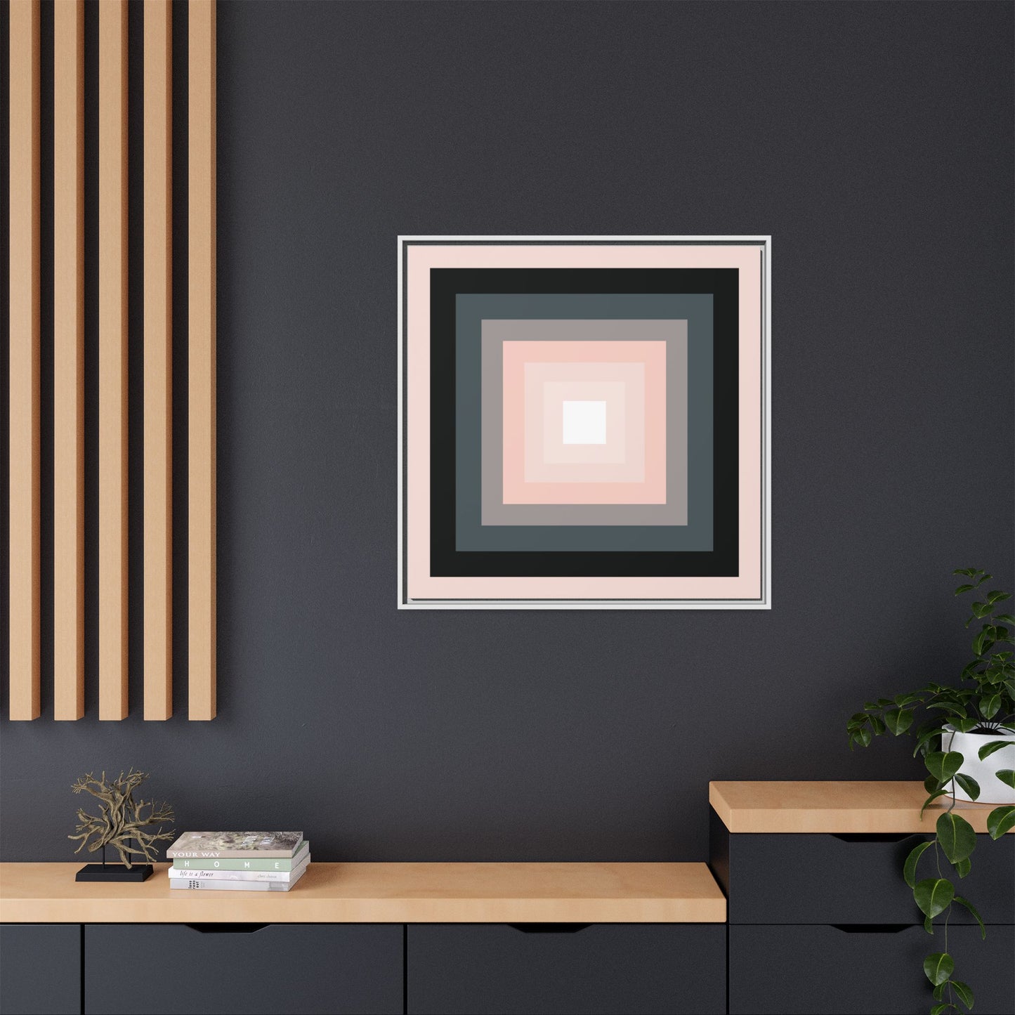 Modern Framed Geometric Canvas Art | Bold Color Meets Clean Framing