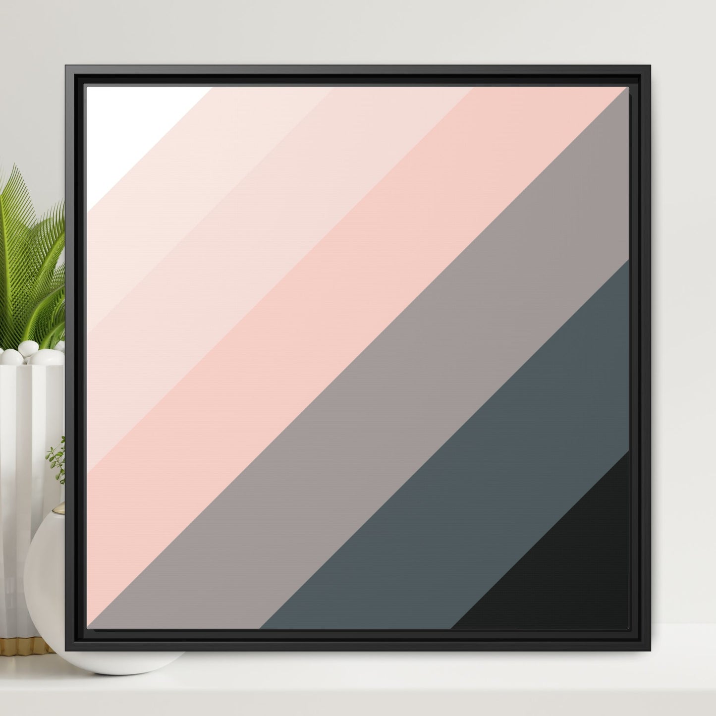 Modern Framed Geometric Canvas Art | Bold Color Meets Clean Framing