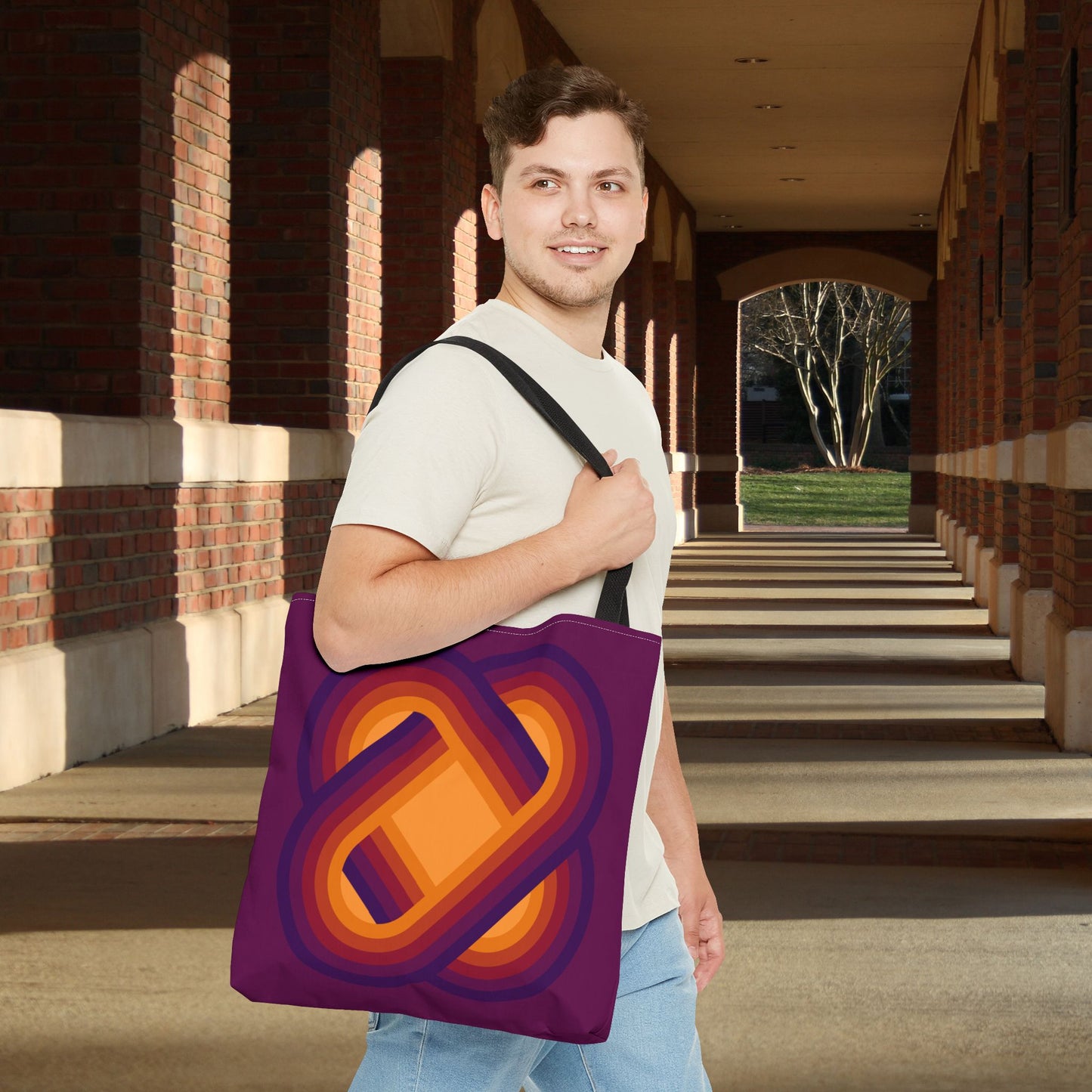 Geometric Art Tote Bag – 3 sizes | Bold lines. Vivid color. Retro