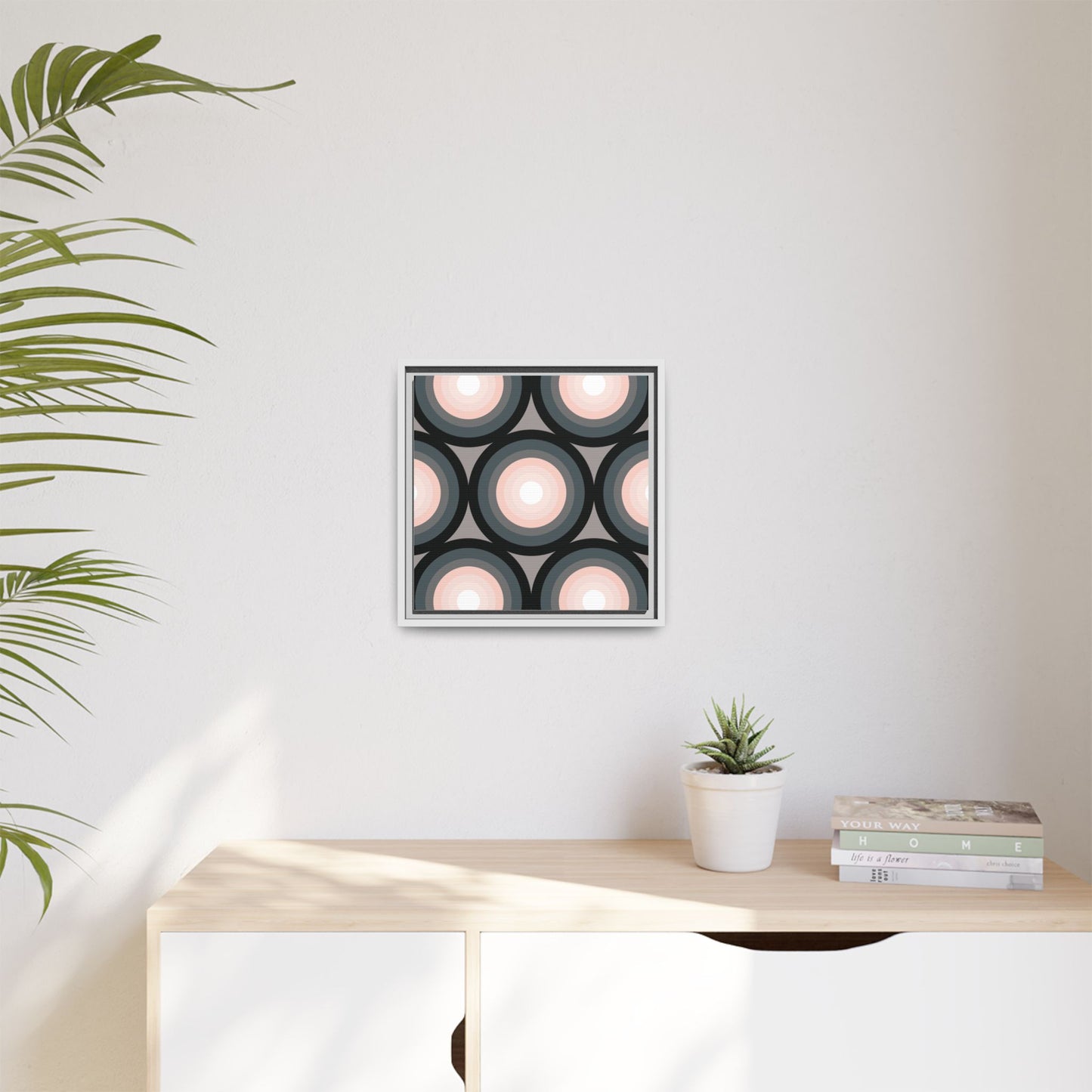 Modern Framed Geometric Canvas Art | Bold Color Meets Clean Framing