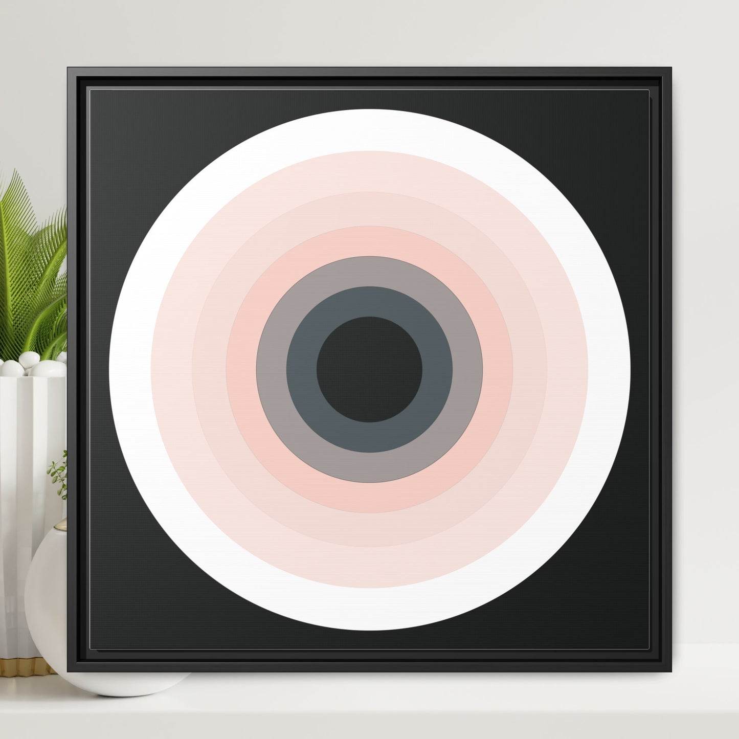 Modern Framed Geometric Canvas Art | Bold Color Meets Clean Framing