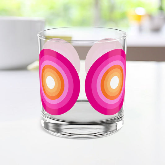 Vibrant Modern Retro Rocks Glass – 10oz