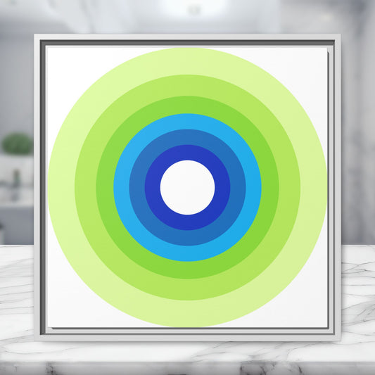 Modern Framed Geometric Canvas Art | Bold Color Meets Clean Framing