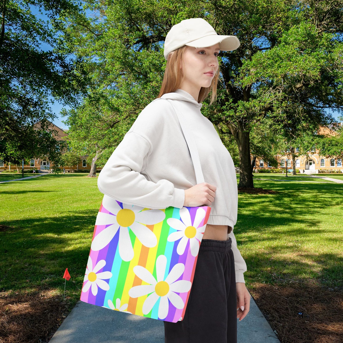 Flower Power Daisy Tote Bag – 3 sizes | Colorful, Cheerful, and Ready to Go