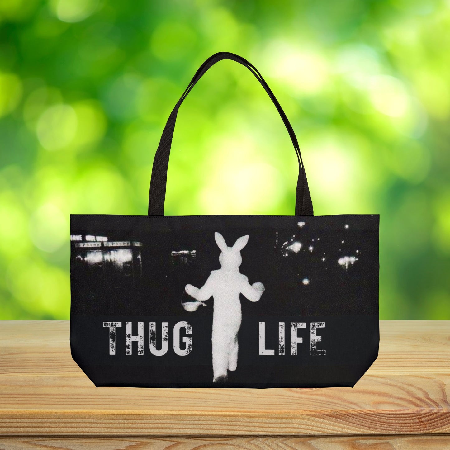 Thug Life Bunny XL Tote Bag | Fun Weekend Bag | Oversized Tote