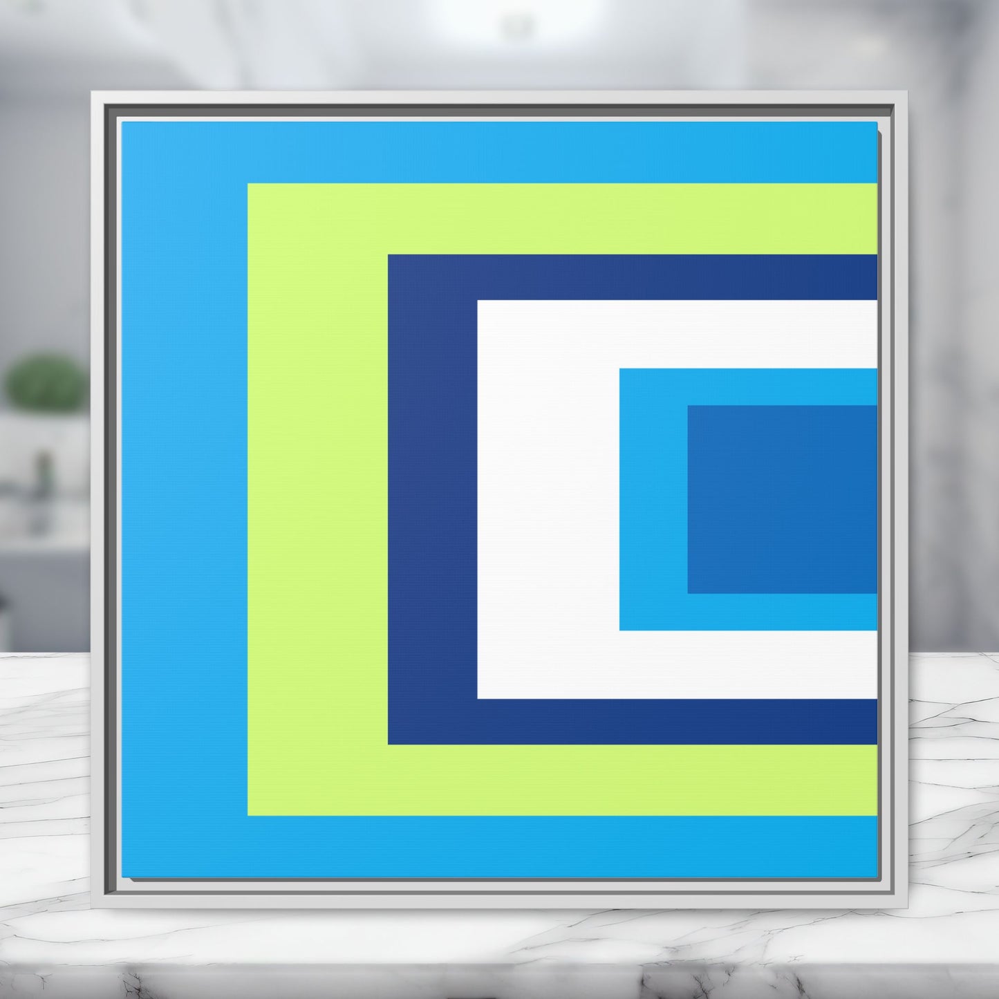 Modern Framed Geometric Canvas Art | Bold Color Meets Clean Framing