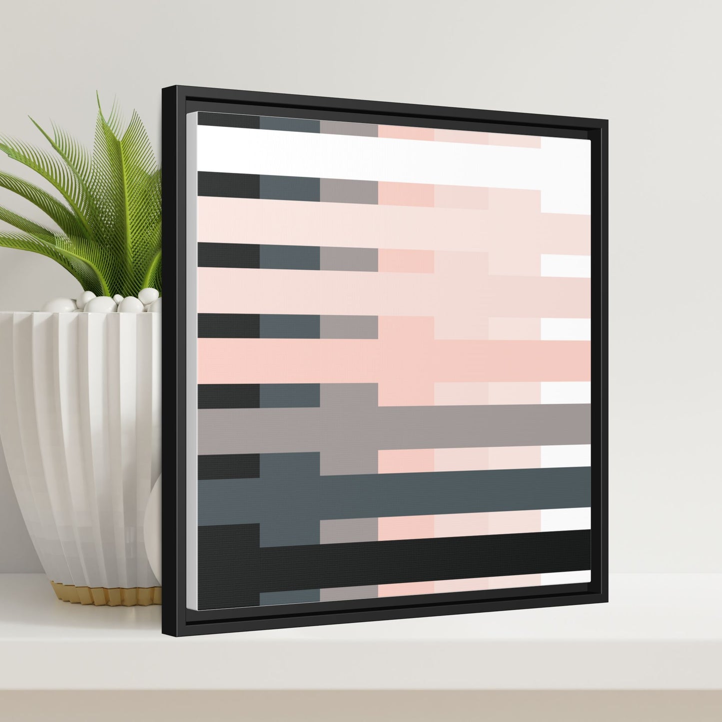 Modern Framed Geometric Canvas Art | Bold Color Meets Clean Framing