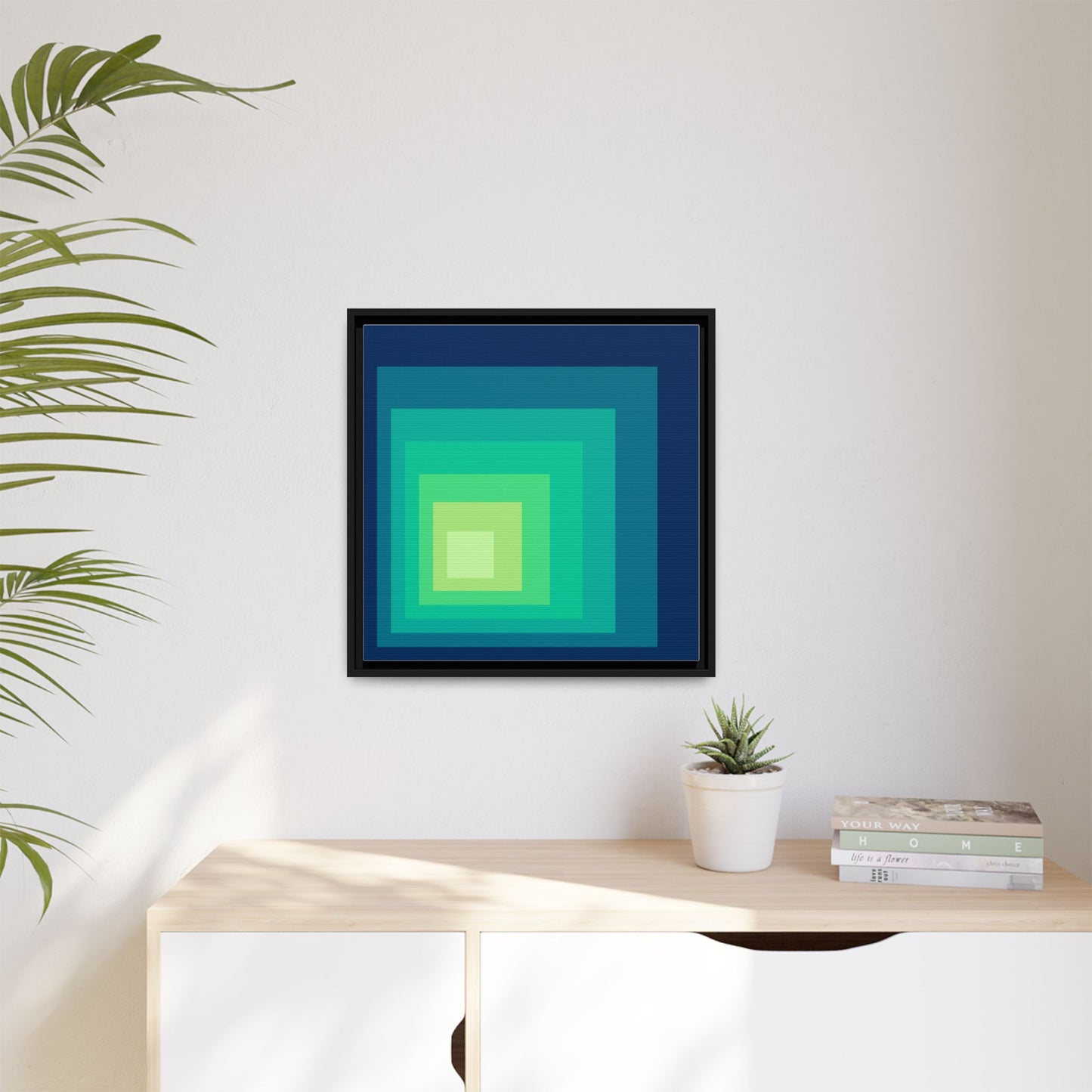 Modern Framed Geometric Canvas Art | Bold Color Meets Clean Framing