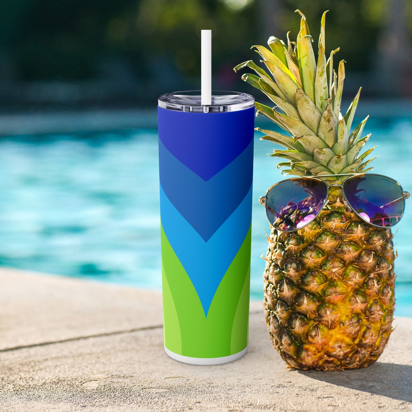 Vibrant. Versatile. Totally Sippable. – 20 oz Skinny Travel Tumbler with Straw
