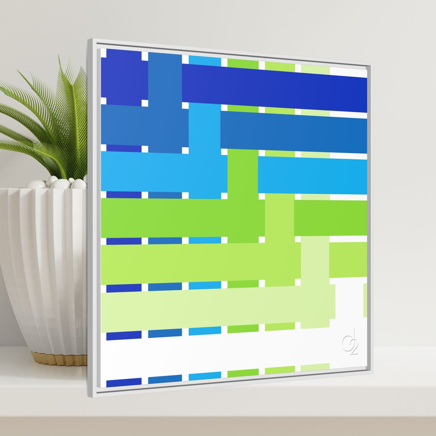 Modern Framed Geometric Canvas Art | Bold Color Meets Clean Framing
