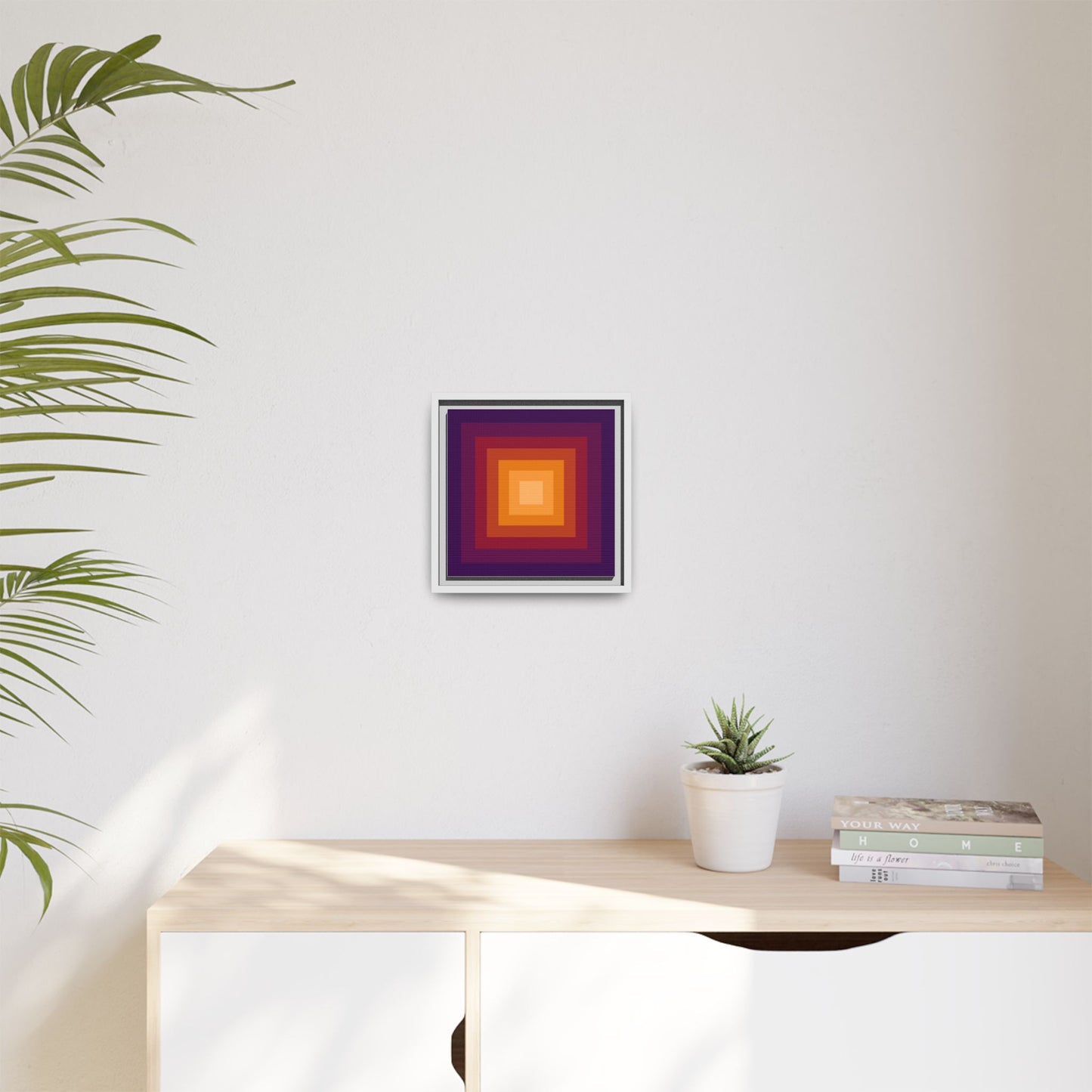 Modern Framed Geometric Canvas Art | Bold Color Meets Clean Framing