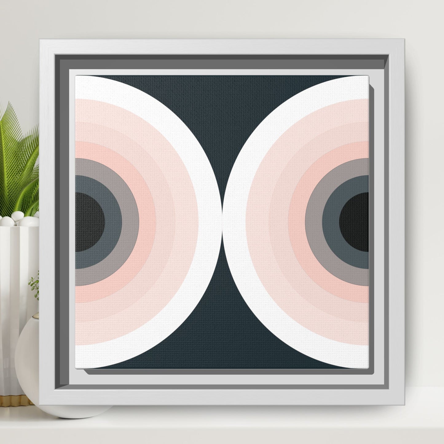 Modern Framed Geometric Canvas Art | Bold Color Meets Clean Framing