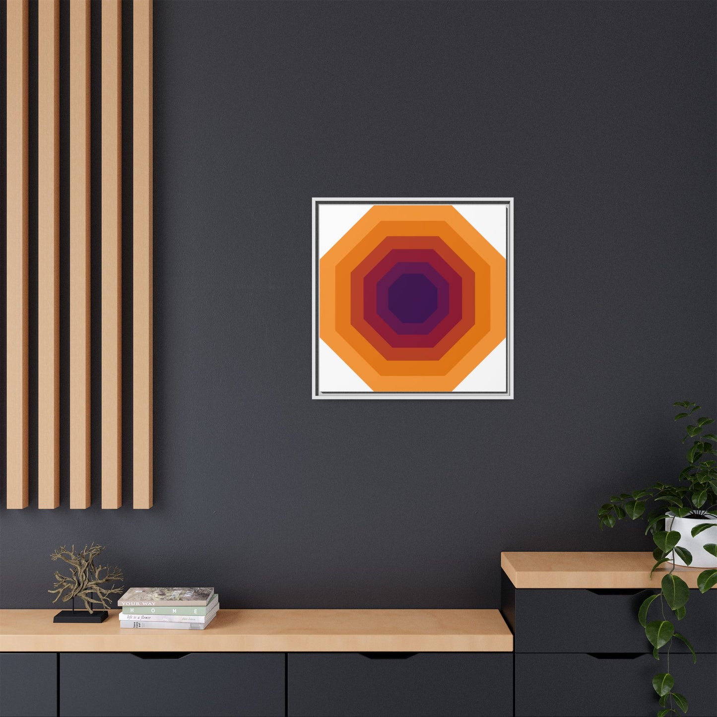 Modern Framed Geometric Canvas Art | Bold Color Meets Clean Framing