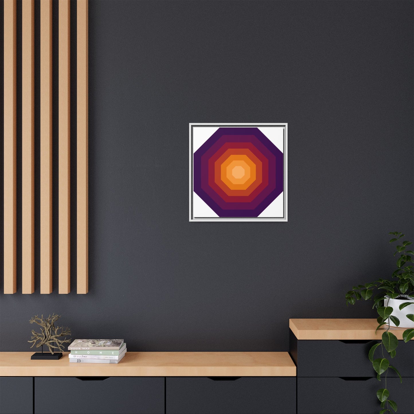 Modern Framed Geometric Canvas Art | Bold Color Meets Clean Framing