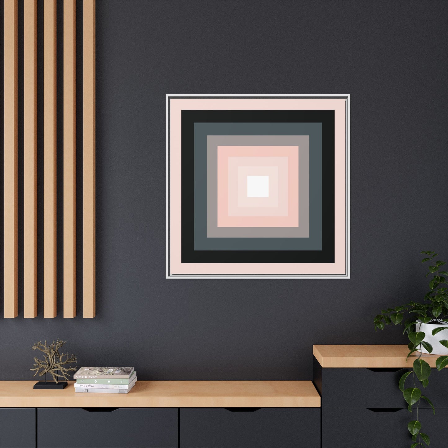 Modern Framed Geometric Canvas Art | Bold Color Meets Clean Framing