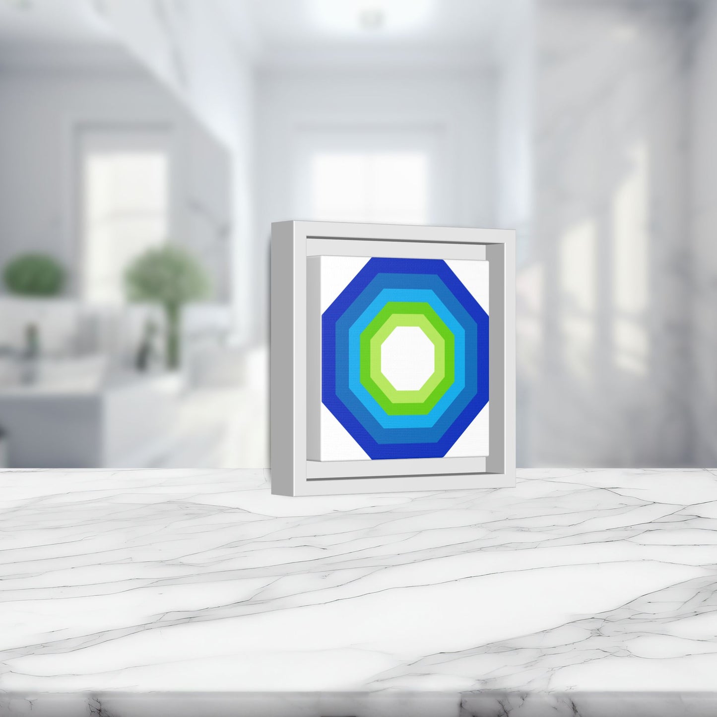 Modern Framed Geometric Canvas Art | Bold Color Meets Clean Framing