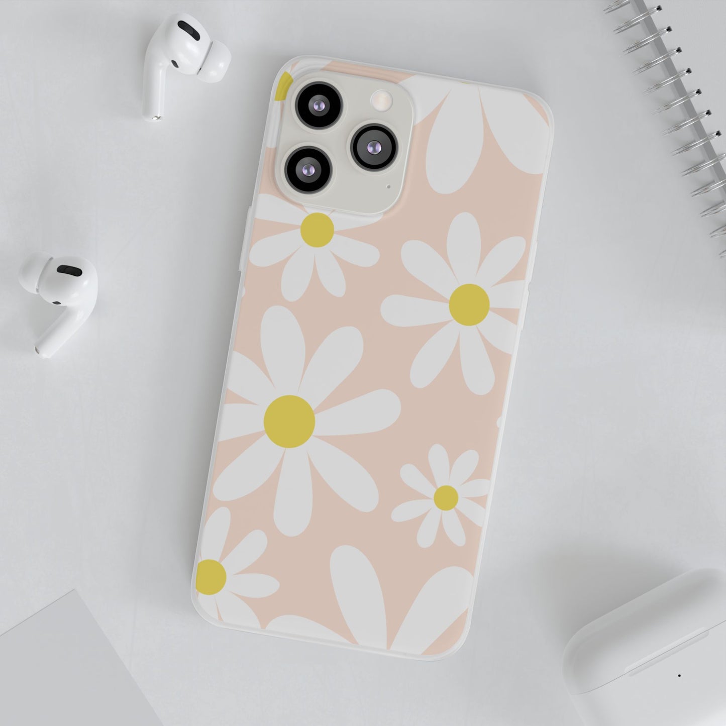 Phone Cases - Blush Daisy Pattern Flexi Cases