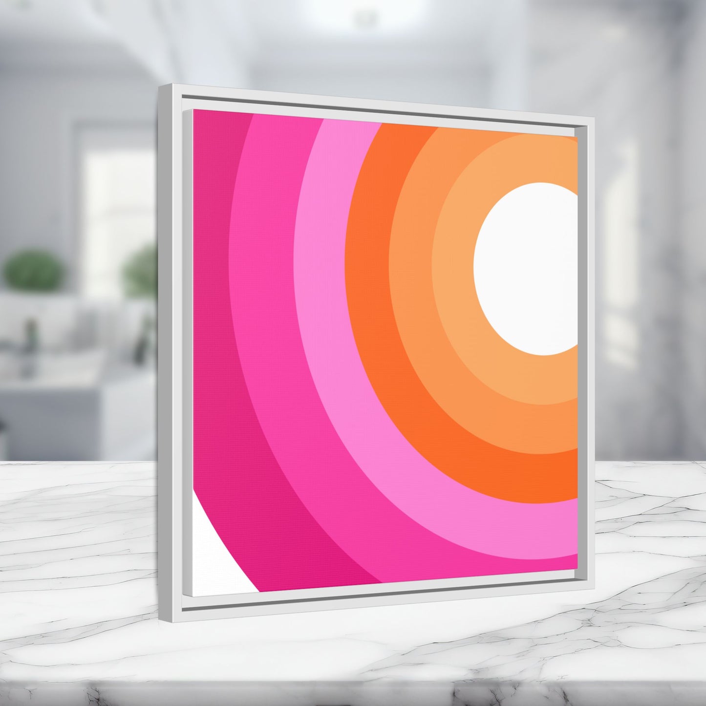 Modern Framed Geometric Canvas Art | Bold Color Meets Clean Framing
