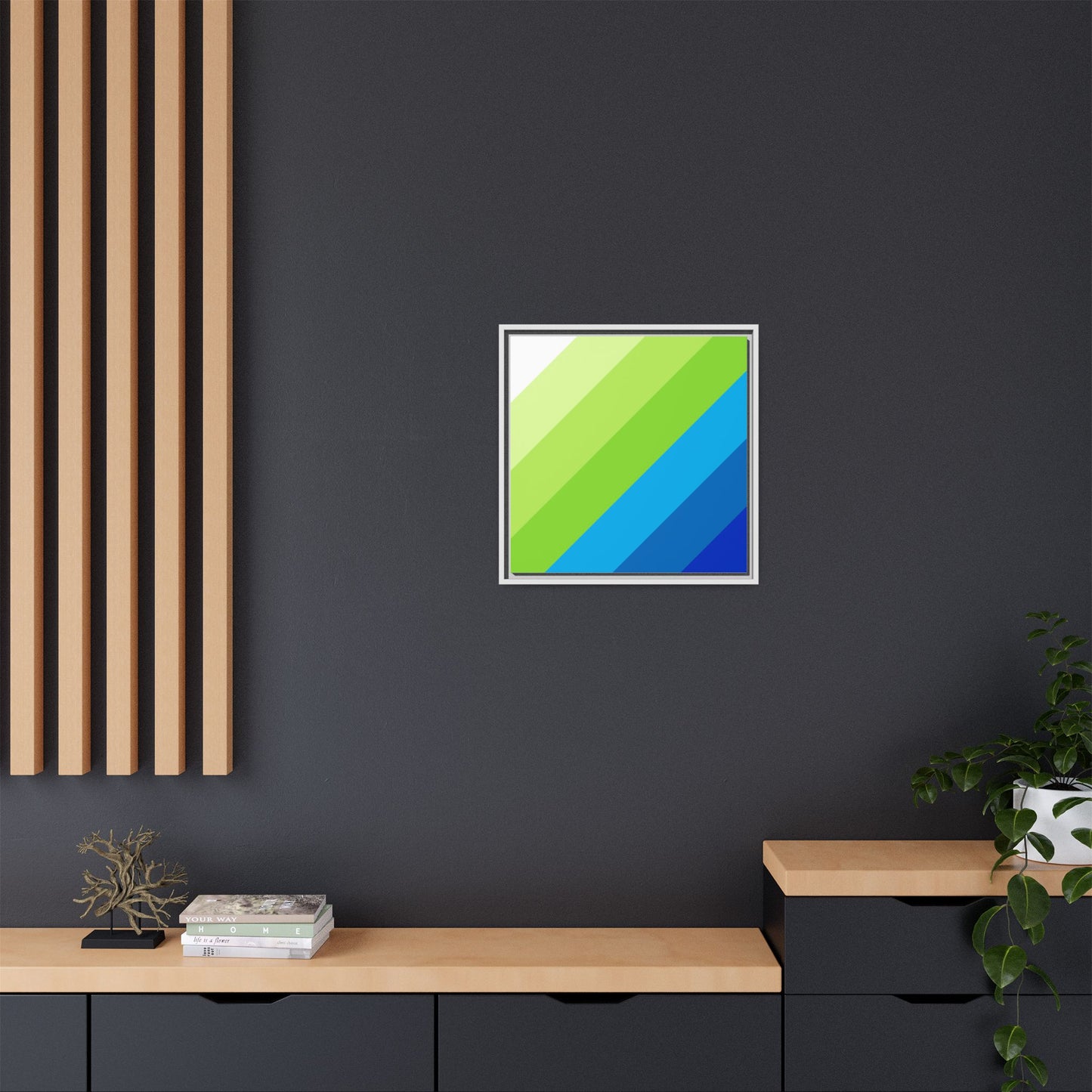 Modern Framed Geometric Canvas Art | Bold Color Meets Clean Framing